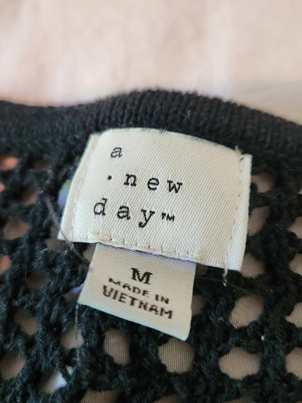 a new day Black Open-Knit Button Front Cardigan